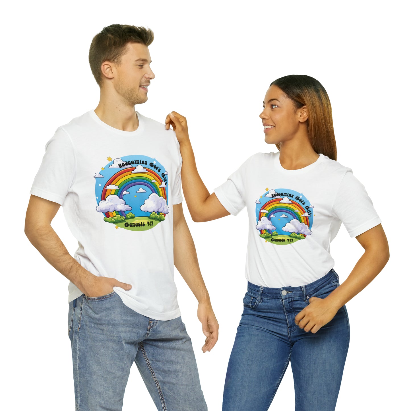Christian Rainbow With Clouds T-Shirt