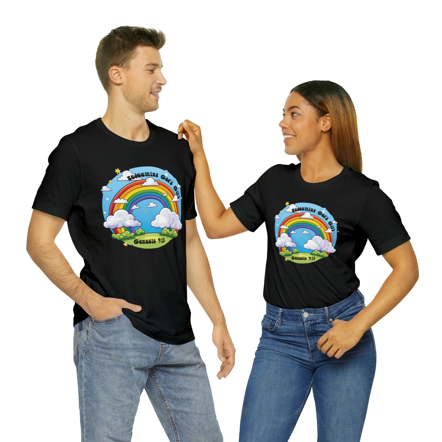 Christian Rainbow With Clouds T-Shirt
