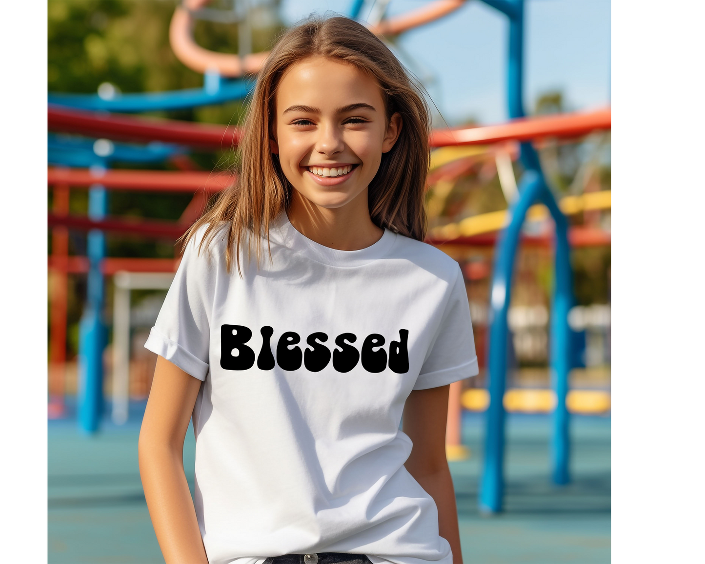 Groovy Blessed Black T-Shirt - Youth