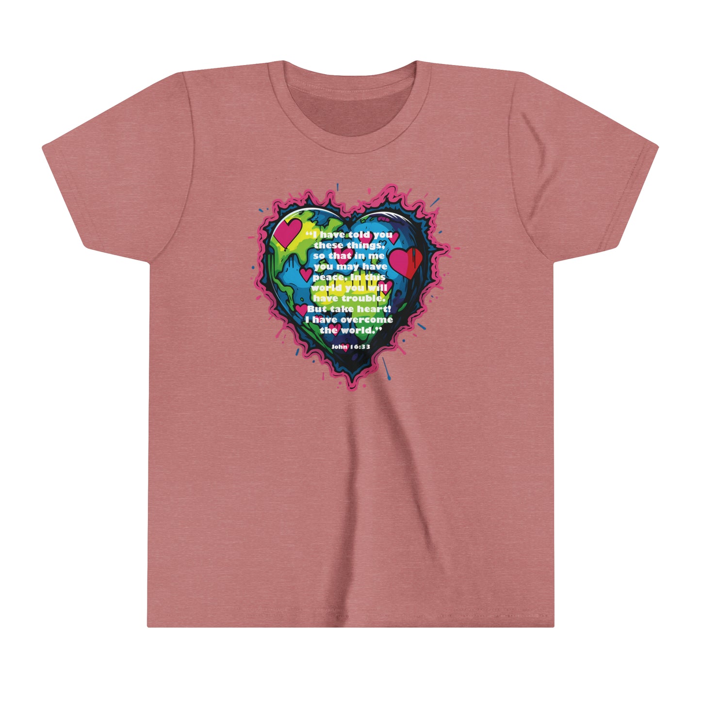 Neon 90's Earth With Bible Verse T-Shirt - Youth