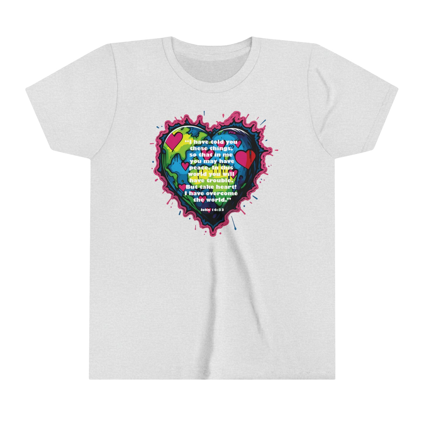 Neon 90's Earth With Bible Verse T-Shirt - Youth