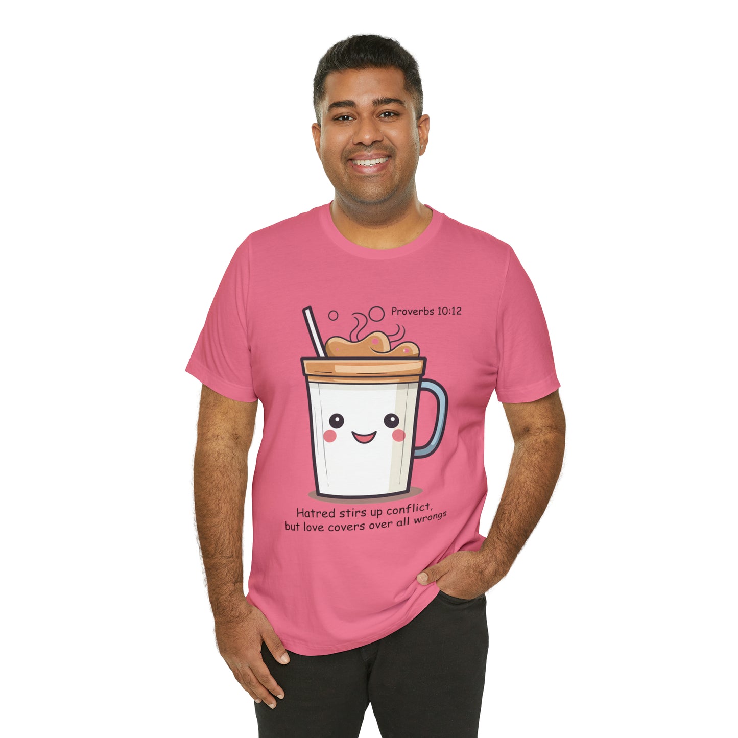 Kawaii Coffee Character With Bible Verse T-Shirt