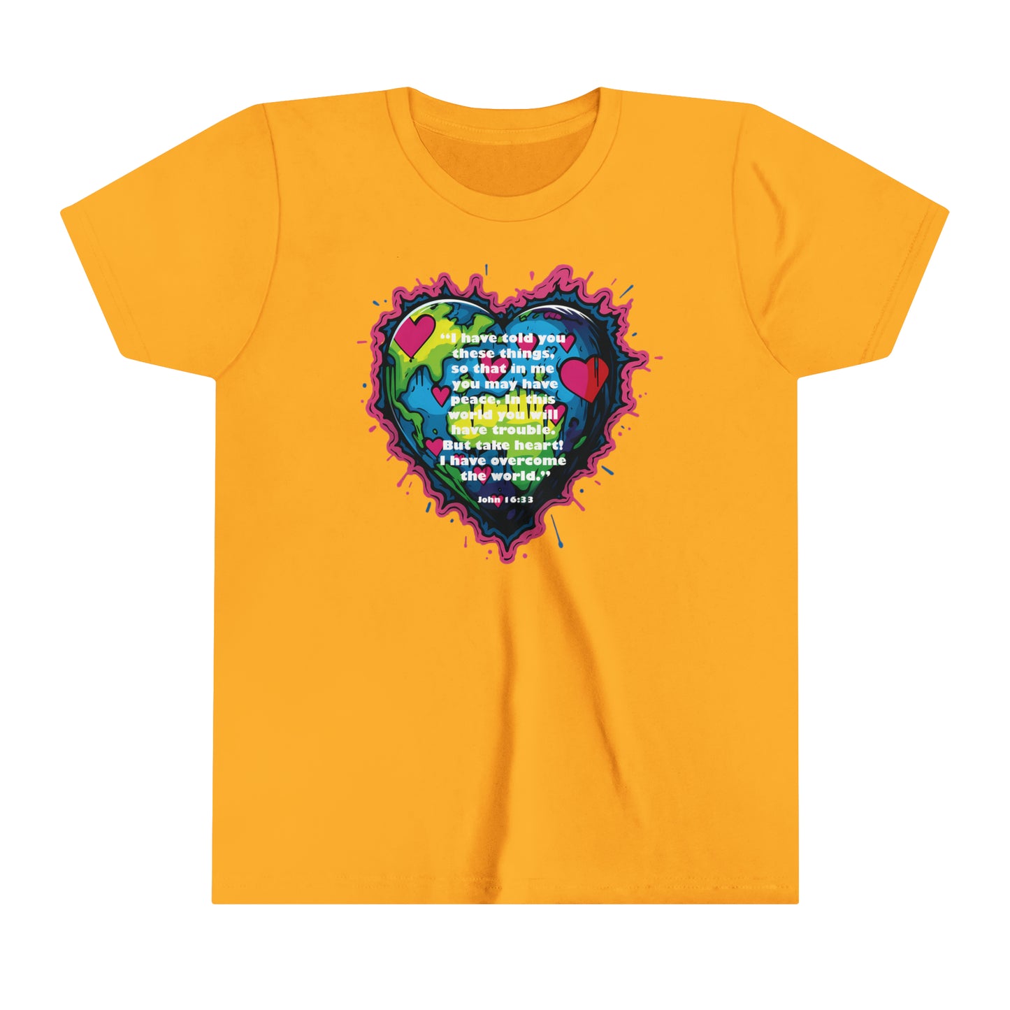 Neon 90's Earth With Bible Verse T-Shirt - Youth