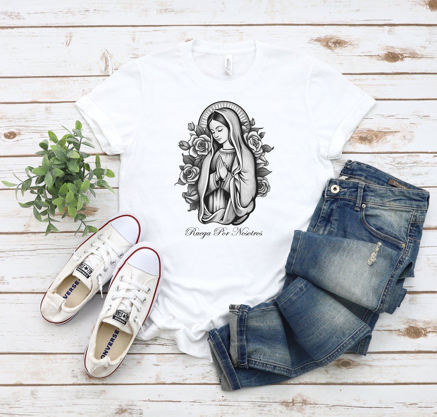 Our Lady of Guadalupe White T-Shirt
