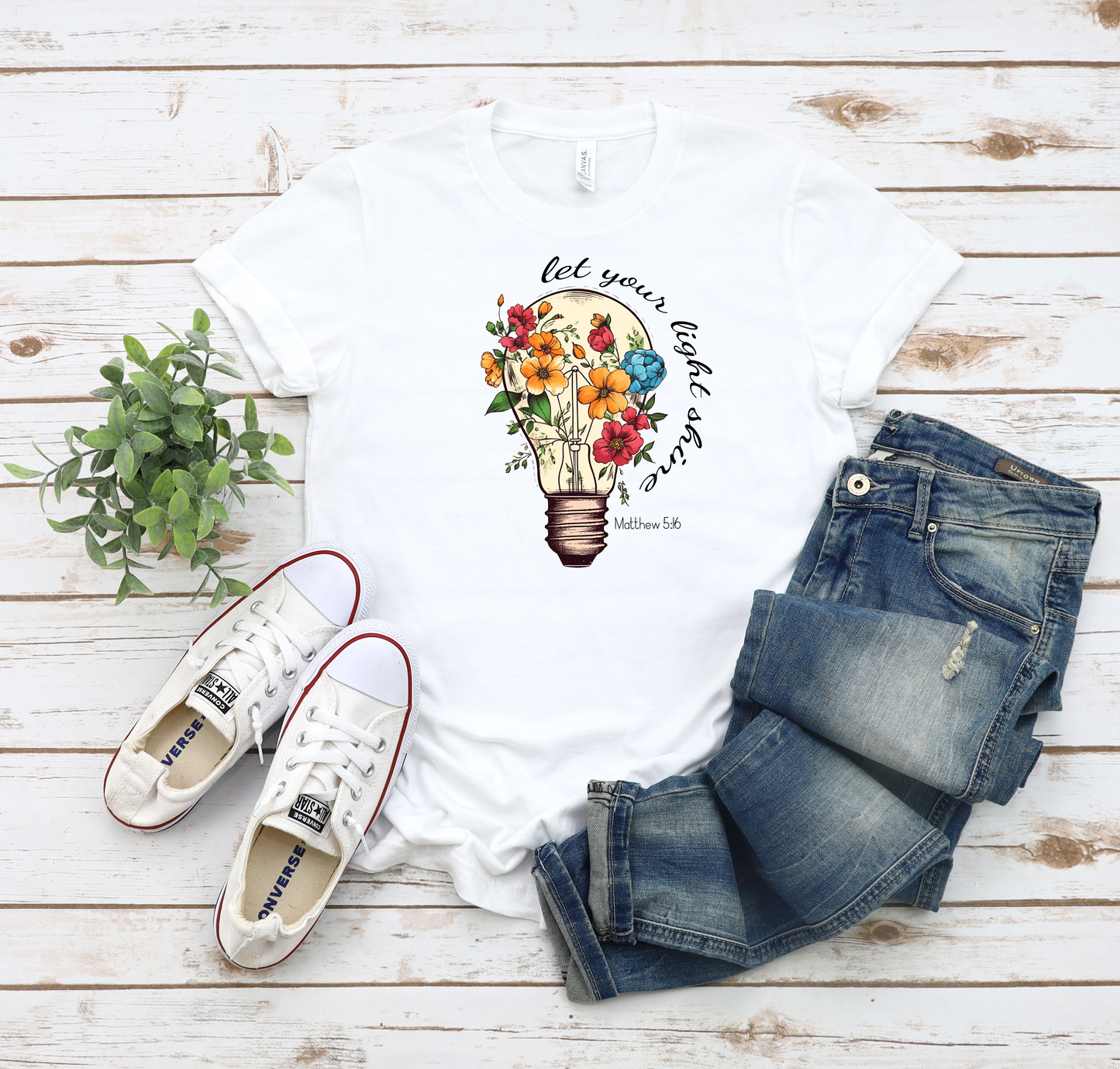 Light Bulb With Flowers T-Shirt